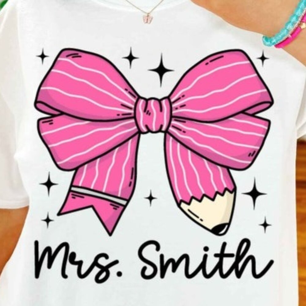 Cute Back to School Shirt Graphic Custom Name Tee - Picture 2 of 4